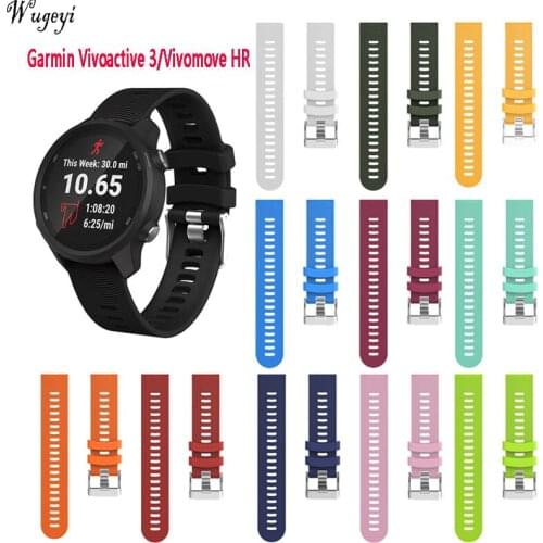 Suitable for Garmin Vivoactive 3 Vivomove HR Move luxe Move style Watch Band Silicone Strap Piece Buckle Twill Wristband