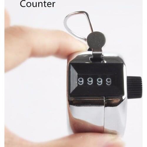 Portable 4-digit Counter Hand Finger Mechanical Manual Counting Portable Metal Tally Number Golf Test Circle Counter #W5