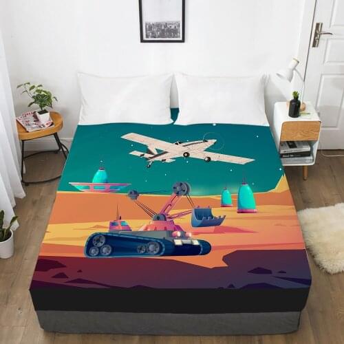 Car Cartoon Kids Elastic fitted sheet bed sheet With An Elastic Band Mattress Cover Bed cover for children baby starry sky