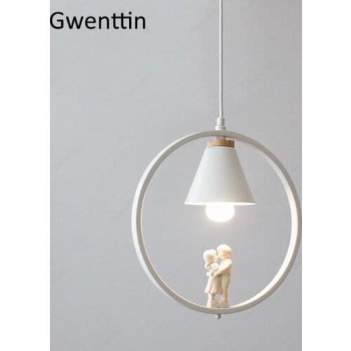 Romantic Lover Ring Pendant Light for Living Room Bedroom Hanging Lamp Nordic Home Deco Modern Led Light Fixtures Loft Luminaire