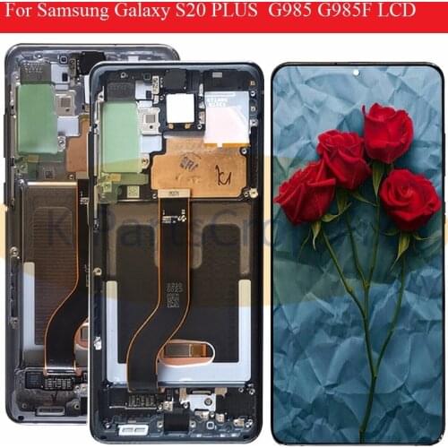 Super amoled For Samsung Galaxy S20 PLUS Lcd G985,G985F LCD G985F/DS LCD with Frame Touch Screen Digitizer For Samsung s20 PLUS