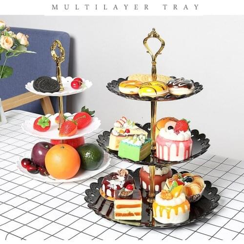 European Fruit Plate Three-Layer Snack Rack Living Room Fruit Bowl Wedding Cake Rack Candy Rack Dessert Vegetable Storage Rack