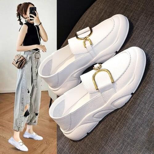 Spring/Autumn Fashion Comfort Creepers Loafers Mocassin Femme White Platform Shoes Casual Flat Heel Women Shoes Sneakers