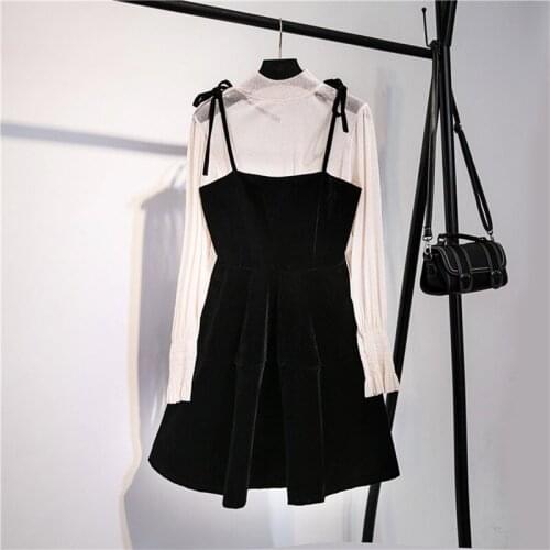 ZAWFL Two Piece Dress Spaghetti Strap Sexy Mini Winter Sukienki Damskie Chic Party Elegant Korean Club Short Harajuku Fall 2021