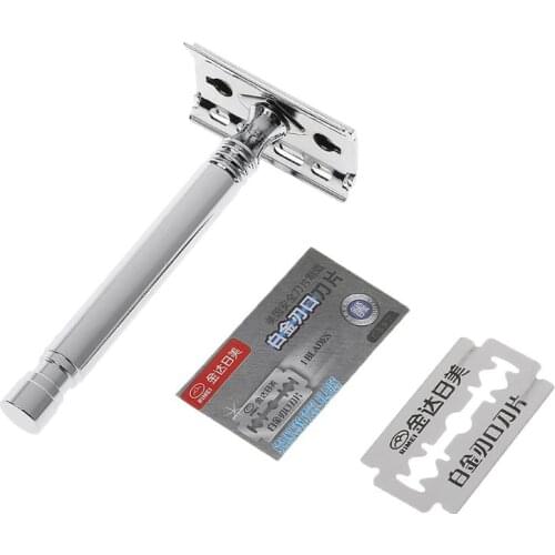 1 Set Safety Manual Razor Double Edge Blade Replacement Men Beard Trimming Facial Hair Mustache Remove Home Accessory