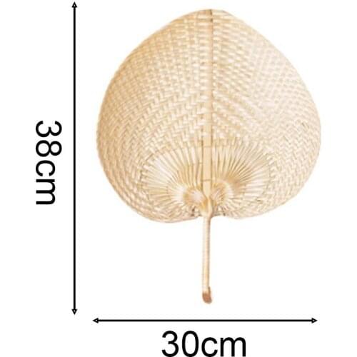 1Pcs Pure Handmade DIY Heart Shaped Bamboo Woven Fan Hot Summer Cooling Fan Chinese Style Hand Fan Mosquito Repel-lent Hand Fans