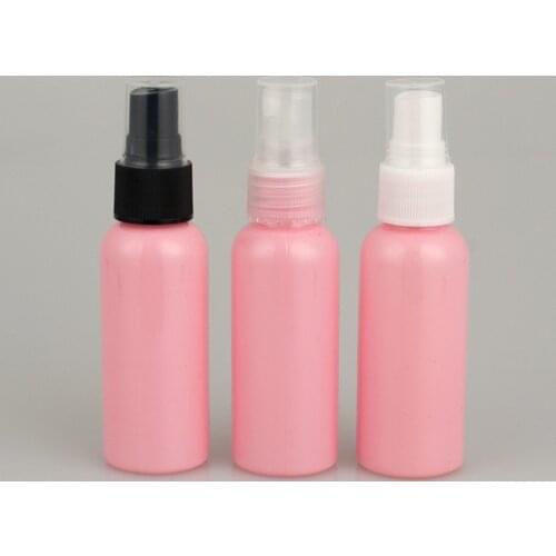 10ps/lot 50 Ml Colorful Pink Plastic Bottles with Black Fine Mist Sprayers,perfume Spray Portable Bottle