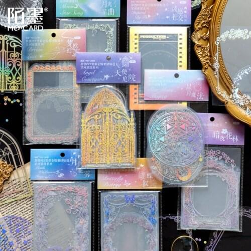 10pcs/lot Kawaii Stationery Stickers Galaxy Bright Series Planner Decorative Mobile Stickers Scrapbooking DIY