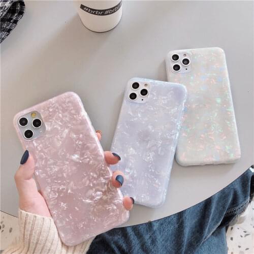 Cute Shell Pattern Phone Case For Iphone 11 Pro Max SE 2020 7 8Plus XR XS MAX 6s Soft IMD Protective Cover Coque For iphone 12