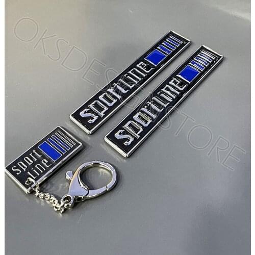 FOR MERCEDES W124 W201 Sportline Badge Logo Emblem A- 2018171320 + Sportline key chain ( 3 PIECE )