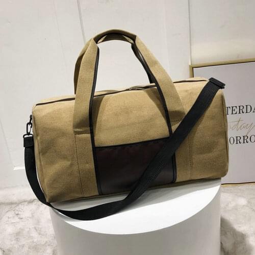 New mens travel bag large capacity short-distance luggage bag ladies fitness bag canvas portable travel bag hj890