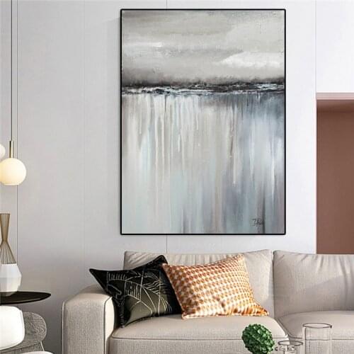 GOODECOR Abstract Gray Reflection Poster Prints Canvas Painting Picture Living Room Home Decorative Wall Art Pictures no frame