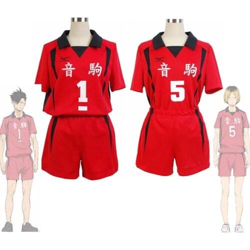 Haikyuu Nekoma High Uniform Tetsurou Kuroo Kozume Kenma Jersey Cosplay Costume Set Volleyball Team Sportswear Blonde Black Wig