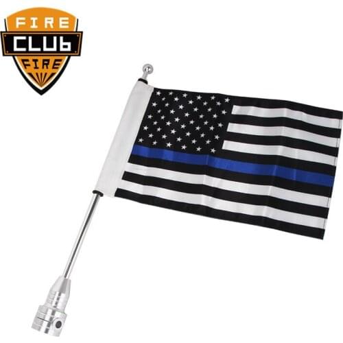 Chrome Motorcycle Rear Side Mount Luggage Pole Mount Flag America Flags For Harley Luggage Rack Moto Ornamental Accessories