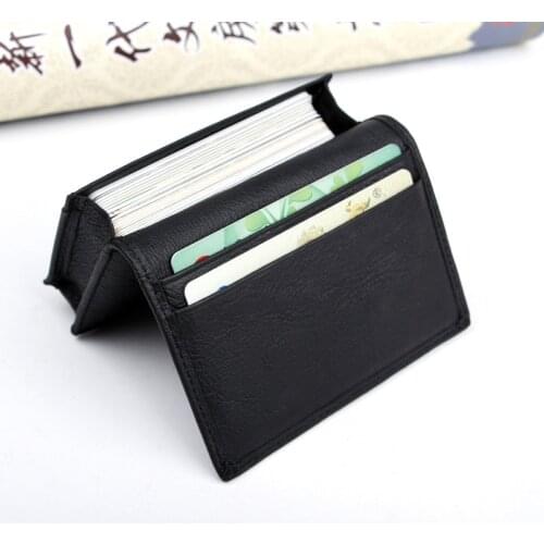 Genuine Leather Business Card Holder Men Small Wallet for Credit Cards Bank Cardcase Top Cow Leather Cardholder Cards Organizer