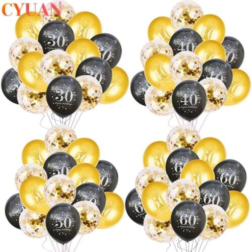 Happy Birthday 30 40 50 60 Anniversary Birthday Decoration Adult Latex Balloon Number Helium Balloon 30th Ballon Anniversaire