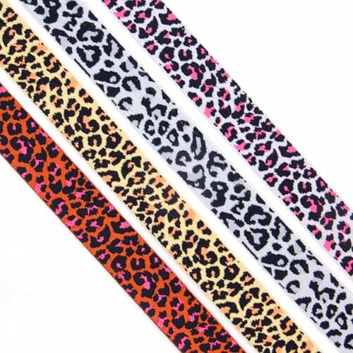 Leopard 25mm Elastic Band Lace Jacquard Waistband Elastic Rubber Band 2.5cm DIY Garment Accessories for Making Headband 1M