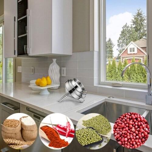 Oil Honey Funnel Functional Stainless Steel With Detachable Strainer/ Filter For Perfume Liquid Water Tools Kitchen Funnel Tools