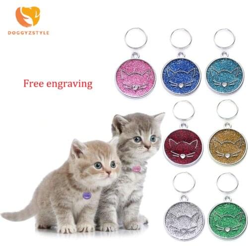 Lovely Personalized Pet Collar Free Engraved Name Tel ID Tags Customized Pet Necklace Pendant for Cats Dog Tag kitten Accessory