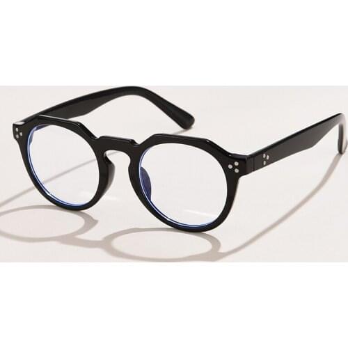 Vintage Fashion Anti Blue Light Computer Round Rivet Glasses Men Women Myopia Prescription Eyeglasses Frames Optical Eyewear