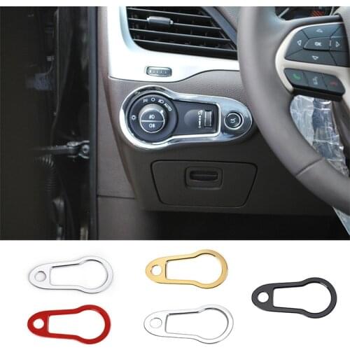 MOPAI ABS Car Interior Molding Headlight Switch Panel Decoration Frame Cover stickers For Jeep Cherokee 2014 Up Car Styling