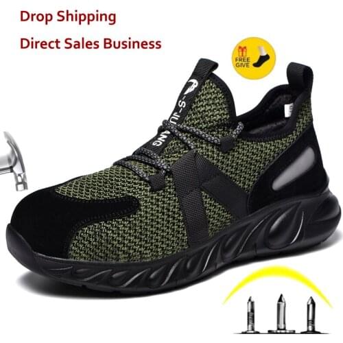 Men Work Safety Shoes Anti-puncture Working Sneakers Male Indestructible Work Shoes Men Boots Lightweight Men Shoes Safety Boots
