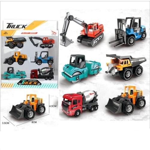 1:64 alloy engineering car set,mixer truck excavator sliding toy,new products hot,free shipping