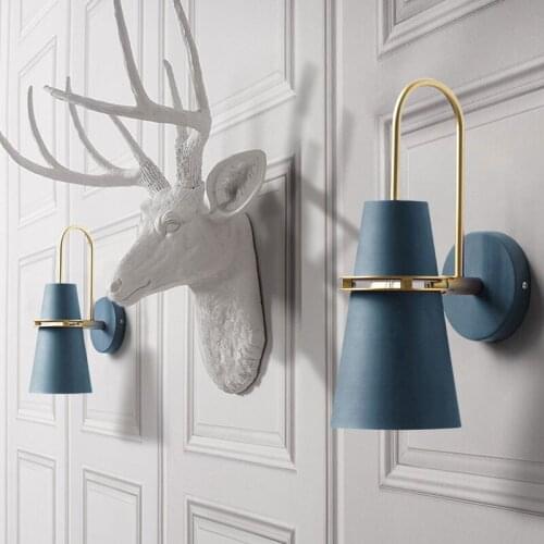 Nordic Horn Wall Lamp Modern Iron Bedside Wall Sconce Light Fixtures Bathroom Led Mirror Lights Bedroom Living Room Home Decor