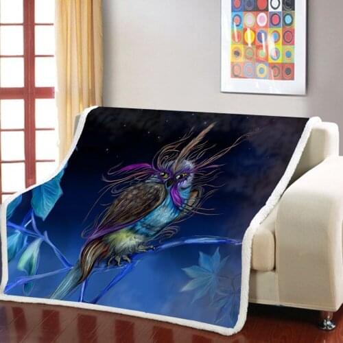 3d Owl Printed Blanket Cartoon Animal Fashion Comfortable Blanket for Children and Girls Blanket Sheets Square Soft Blanket