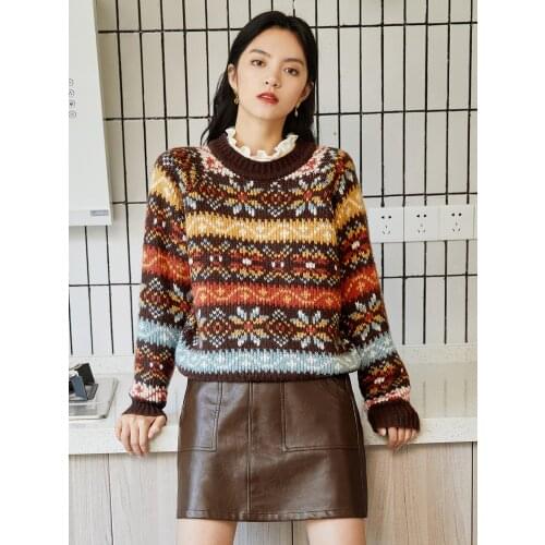 2020 autumn and winter new Japanese ladies sweater loose lazy wind sweater retro all-match round neck top women