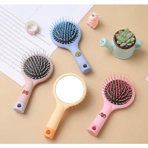Cute Anti-static Mirror Comb Creative Korean Style Airbag Home Girl Shunfa Air Cushion Comb Massage Styling Tools Hair Care 2021