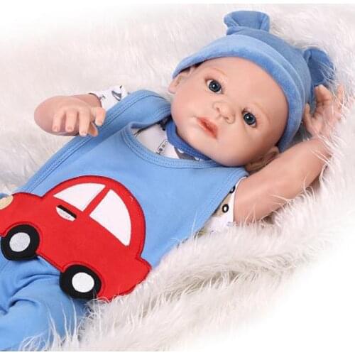 23 Inch real 100 reborn babies full silicone body bearheaded boy doll reborn children toys gift oyuncak bebek