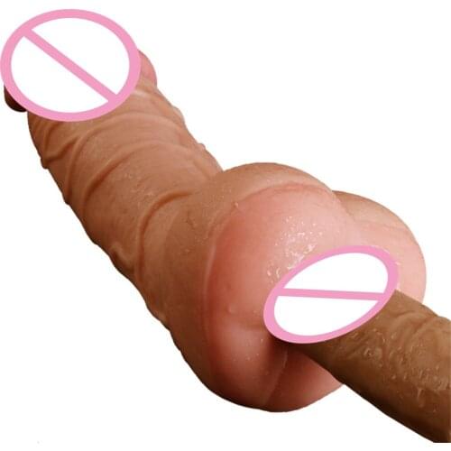 FAAK Realistic Penis Enlarger Sleeve with Pussy Fake Ass Men Masturbator Women Masturbator Sex Toys Real Dildo for Couples Gay