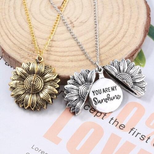 Retro Bohemia Sunflower Double-layer Metal Pendant Necklace For Women Round Open Long Chain Necklace Party Wedding Jewelry