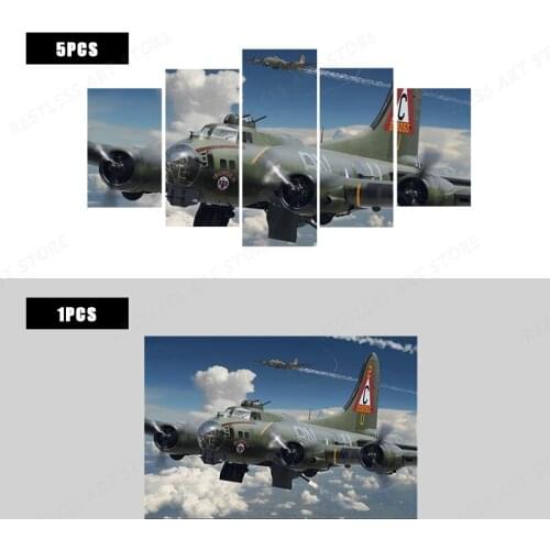 Aircraft airplane fighter military model boeing b 17 flying fortress room home wall modern art decor Canvas poster