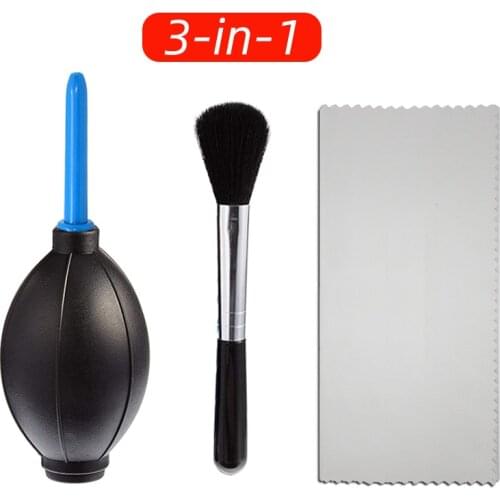 Lens Screen Cleaning Dust Brush + Handheld Bulb Air Blower + Cleaning Cloth Kit for Canon Nikon Sony Fujifilm Pentax DSLR Camera
