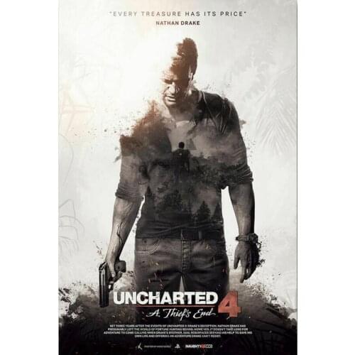 Uncharted 4 A Thiefs End New Game Art Film Print Silk Poster Home Wall Decor 24x36inch