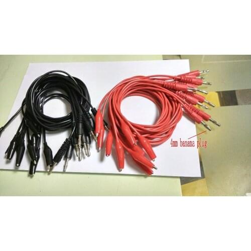 20PCS silicone Voltage Test probe Clamp Cable Alligator TO 4MM plug 85cm