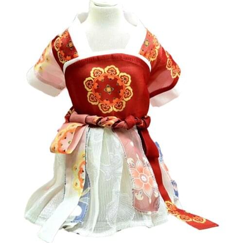 Dog Hanfu American Shorthair Cat Ragdoll Anti-Lint Funny Clothes Summer Thin Teddy Skirt Princess Dress for Women