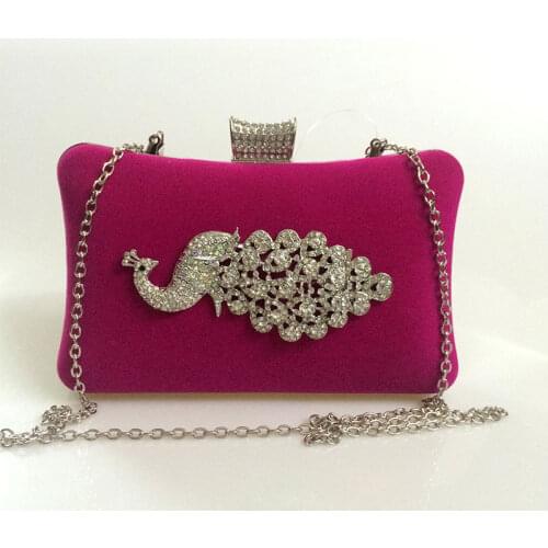 Vintage Womens Clutches Chain Evening Bags Peacock Beaded Pattern Bridal Clutch Purse luxury mini handbag party