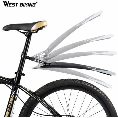 WEST BIKING 1Pair Rubber Mountain Bike Fender Front Rear Cycling Fender Wings Mud Guard Bike Parts Quick Release Bicycle Fender