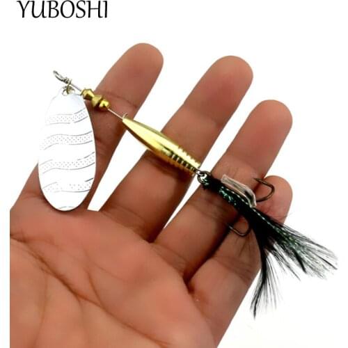 YUBOSHI New Sinking Sequin Fishing Lure Rotating Bait Fishing Tackle 9.1CM-15G Sea Fishing Artificial Simulation Metal Fake Bait
