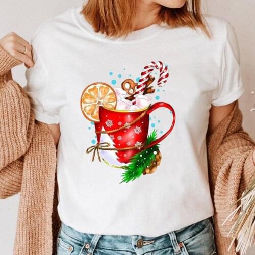 Women Holiday Fashion Cute 90s Happy Merry Christmas Winter New Year Cartoon Clothes Tshirt Top Graphic Female 2022 Tee T-shirt