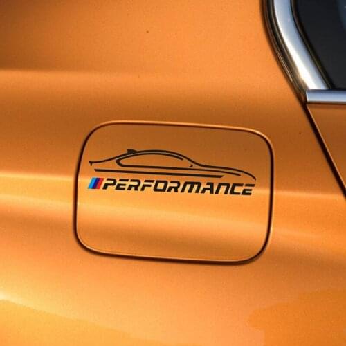 1X Car fuel tan cover sticker Performance rearview mirror Sticker Car Reflective Mail for BMW M E39 E90 E60 F10 F30 X5 6 M5 M6