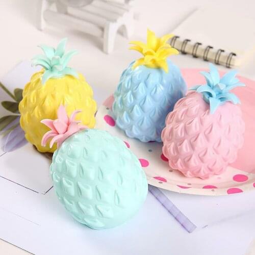 1Pcs Spongy Pineapple Bead Stress Ball Toy Squeezable Soft Fruit Shape Sensory Adult Decompression Child Anti Stress Squeeze Toy