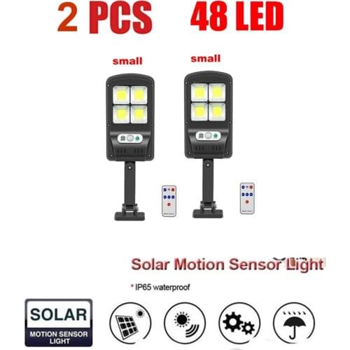 2 pcs tabular oblong 120 LED Solar Light Outdoor Solar Lamp Powered Sunlight PIR Motion Sensor Waterproof Street Lamps for Garde