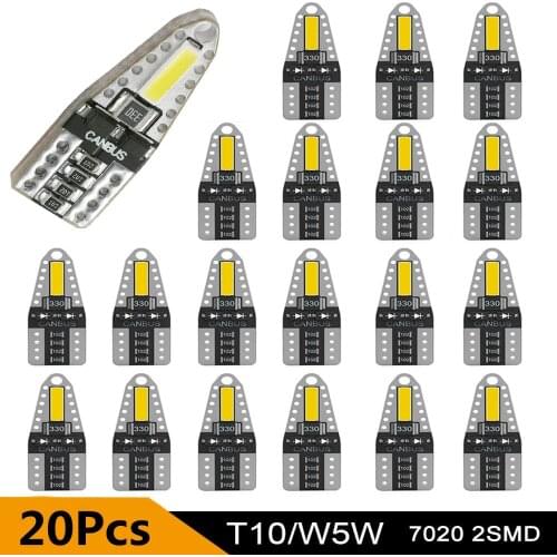 20Pcs/Lot T10 W5W 194 168 2SMD Car LED 7020 Backup Light Auto Car Reverse Bulb Lamp 2SMD For Car Signal Lamp Universal Wholesale