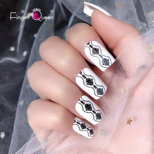 24pcs White Box Retro Nail Ballerina Top Molds For Nails Impress Acrylic Girls Almond Supplies Press Box On Packaging Japanese