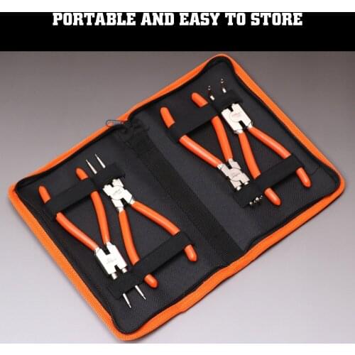 Manual 4pc Elbow Shaft Retaining Ring Clamp Spring Installation And Removal Tools Kit Canvas Packing