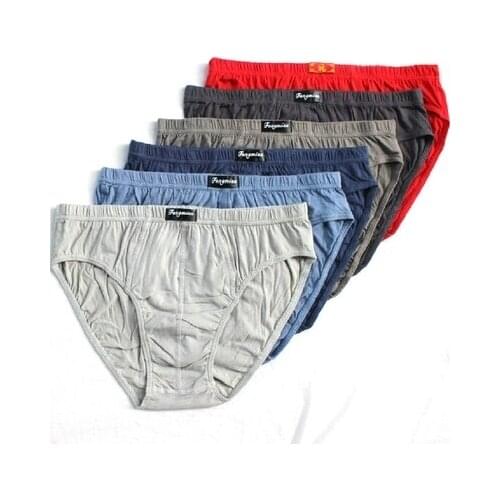 5Pcs/Lot M-6XL Solid Briefs Mens Cotton Underwear Male panties comfortable breathable underwear Cotton Briefs